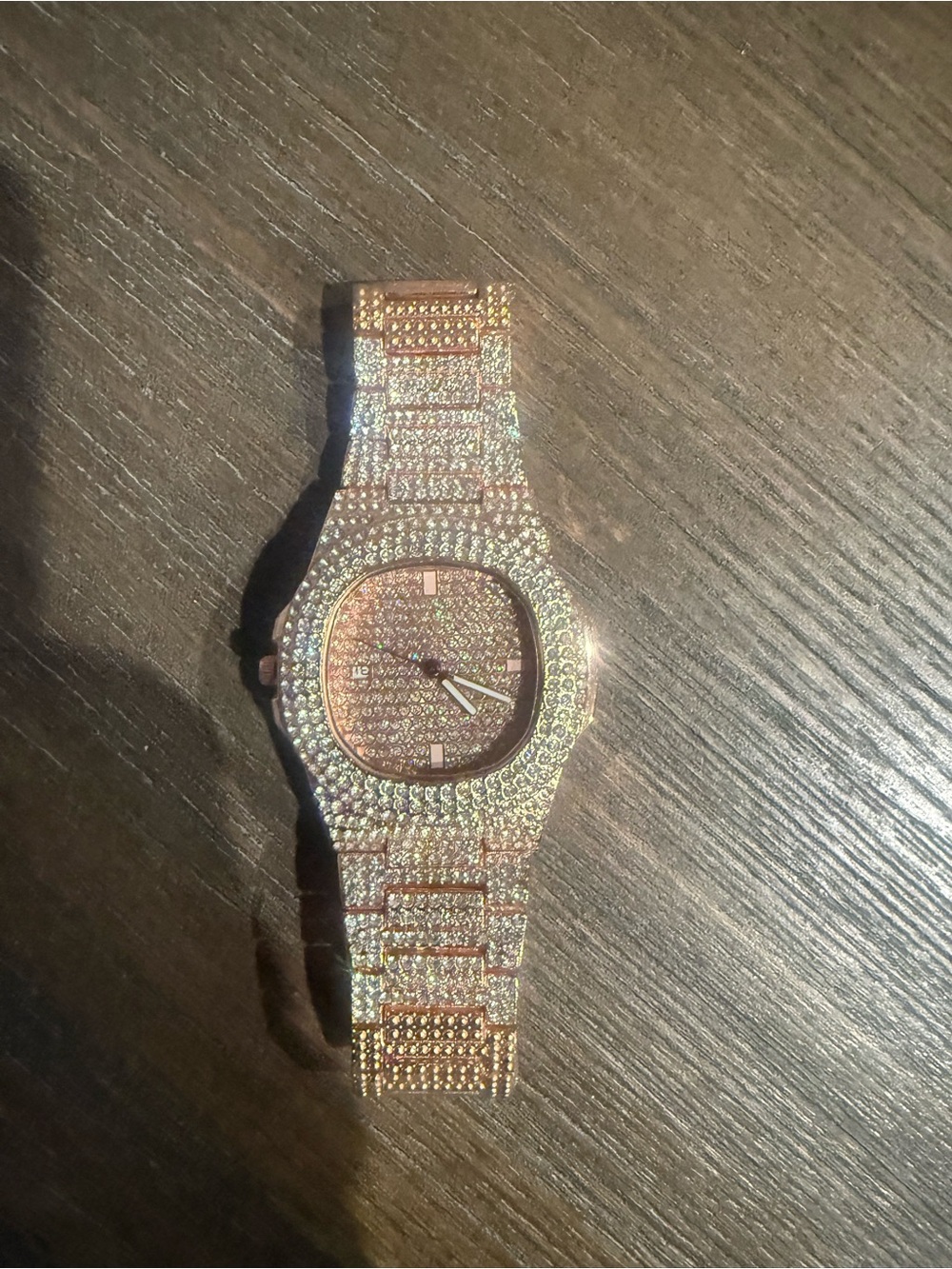 Rose Gold Crystal Pave Women’s Watch Bracelet